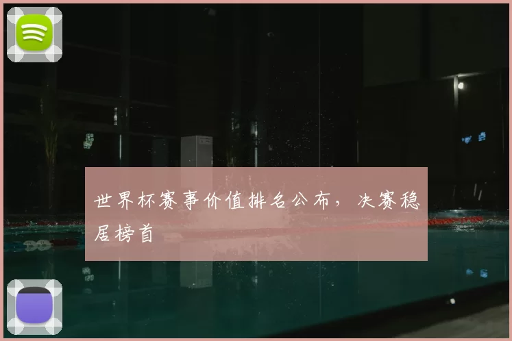 世界杯赛事价值排名公布,决赛稳居榜首
